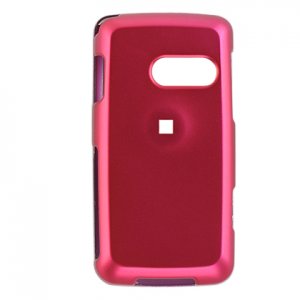 Hard Plastic Rubber Feel Case for LG Rumor Touch LN510 - Hot Pink