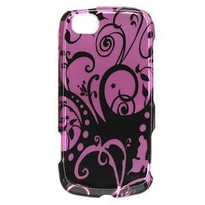 Hard Plastic Design Case for LG Sentio GS505 - Purple Swirls