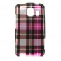 Hard Plastic Design Case for LG Vortex VS660 - Hot Pink Check