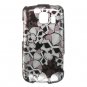 Hard Plastic Design Case for LG Vortex VS660 - Black Skulls