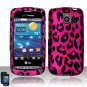 Hard Plastic Rubber Feel Design Case for LG Vortex VS660 - Hot Pink Leopard