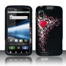 Hard Plastic Rubber Feel Design Case for Motorola Atrix 4G MB860 - Royal Heart