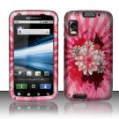 Hard Plastic Rubber Feel Design Case for Motorola Atrix 4G MB860 - Pink Flower Blossom