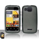Hard Plastic Rubber Feel Design Case for Motorola Citrus WX445 - Carbon Fiber