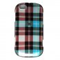 Hard Plastic Design Case for Motorola Cliq XT - Blue Check
