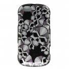 Hard Plastic Design Case for Motorola Cliq XT - Black Skulls