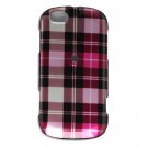 Hard Plastic Design Case for Motorola Cliq XT - Hot Pink Check