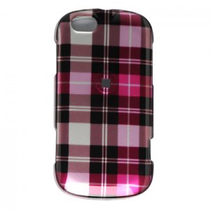 Hard Plastic Design Case for Motorola Cliq XT - Hot Pink Check