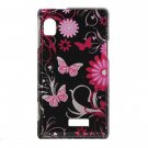 Hard Plastic Design Case for Motorola Droid 2 A955 - Pink Butterfly