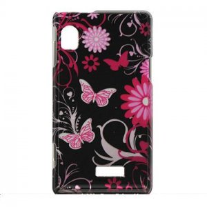 Hard Plastic Design Case for Motorola Droid 2 A955 - Pink Butterfly
