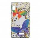 Hard Plastic Design Case for Motorola Droid 2 A955 - White Rainbow Butterfly