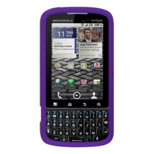 Soft Silicone Skin Cover Case for Motorola Droid Pro T610 - Purple