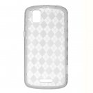 Crystal Gel Check Design Skin Case for Motorola Droid Pro T610 - Clear