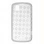 Crystal Gel Check Design Skin Case for Motorola Droid Pro T610 - Clear