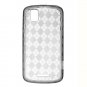 Crystal Gel Check Design Skin Case for Motorola Droid Pro T610 - Smoke