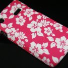 Hard Plastic Rubber Feel Design Case for Samsung Captivate i897 - Hawaiian Flowers