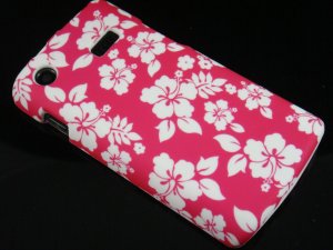 Hard Plastic Rubber Feel Design Case for Samsung Captivate i897 - Hawaiian Flowers