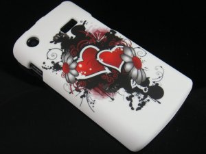 Hard Plastic Rubber Feel Design Case for Samsung Captivate i897 - Inked Heart