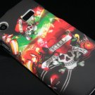 Hard Plastic Rubber Feel Design Case for Samsung Captivate i897 - Heart and Skull