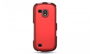 Hard Plastic Rubber Feel Case for Samsung Continuum i400 - Red