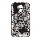 Hard Plastic Design Case for Samsung Epic 4G - Black Skulls