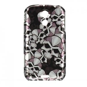 Hard Plastic Design Case for Samsung Epic 4G - Black Skulls