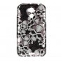 Hard Plastic Design Case for Samsung Epic 4G - Black Skulls