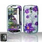 Hard Plastic Rubber Feel Design Case for Samsung Epic 4G - Purple Flowers