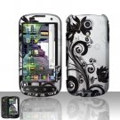 Hard Plastic Rubber Feel Design Case for Samsung Epic 4G - Silver and Black Vines