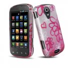 Hard Plastic Rubber Feel Design Case for Samsung Epic 4G - Lime Flowers