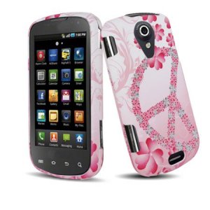 Hard Plastic Rubber Feel Design Case for Samsung Epic 4G - Peace Love Sign
