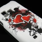 Hard Plastic Rubber Feel Design Case for Samsung Fascinate i500 - Inked Heart