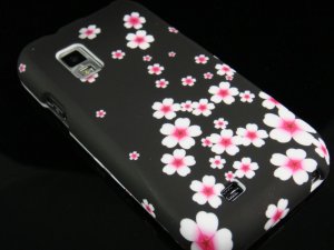Hard Plastic Rubber Feel Design Case for Samsung Fascinate i500 - Cherry Blossom