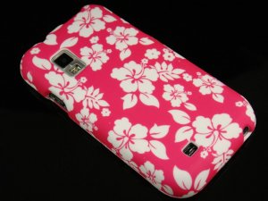 Hard Plastic Rubber Feel Design Case for Samsung Fascinate i500 - Hawaiian Flowers