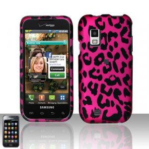 Hard Plastic Rubber Feel Design Case for Samsung Fascinate i500 - Rainbow Leopard