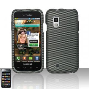 Hard Plastic Rubber Feel Design Case for Samsung Fascinate i500 - Carbon Fiber