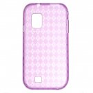 Crystal Gel Check Design Skin Case for Samsung Fascinate i500 - Hot Pink
