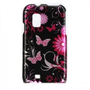 Hard Plastic Design Case for Samsung Fascinate i500 - Pink Butterfly