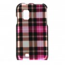 Hard Plastic Design Case for Samsung Fascinate i500 - Hot Pink Check