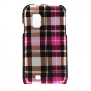 Hard Plastic Design Case for Samsung Fascinate i500 - Hot Pink Check