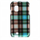 Hard Plastic Design Case for Samsung Fascinate i500 - Blue Check