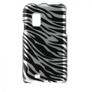 Hard Plastic Design Case for Samsung Fascinate i500 - Silver and Black Zebra