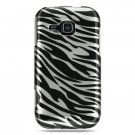 Hard Plastic Design Cover Case for Samsung Galaxy Indulge R910 - Silver and Black Zebra