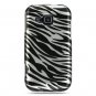 Hard Plastic Design Cover Case for Samsung Galaxy Indulge R910 - Silver and Black Zebra