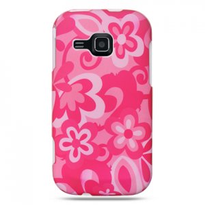 Hard Plastic Design Cover Case for Samsung Galaxy Indulge R910 - Hot Pink Flowers
