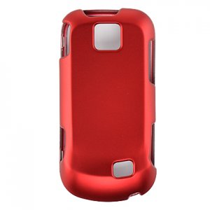 Hard Plastic Rubber Feel Case for Samsung Intercept M910 - Red