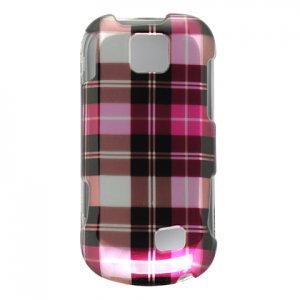 Hard Plastic Design Cover Case for Samsung Intercept M910 - Hot Pink Check