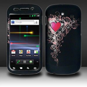 Hard Plastic Rubber Feel Design Case for Samsung Nexus S i920 - Royal Heart