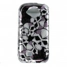 Hard Plastic Design Cover Case for Samsung Reality U820 - Black Skulls