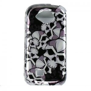 Hard Plastic Design Cover Case for Samsung Reality U820 - Black Skulls